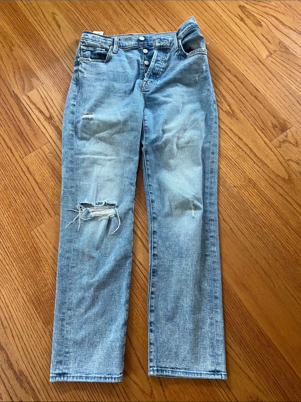 MOTHER The Scrapper Double Cuff Straight Leg Jeans out with the old new size 27